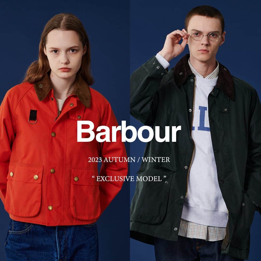 のインスタグラム：「Barbour ビショップ別注アイテム  暗くなりがちな秋冬のスタイリングに映える新色のオレンジ、ヴィンテージのリメイク品をデザインソースとしたオイルドベストなど、定番とは一味違ったBarbourのアイテムを展開。  @barbourjapan   #barbour  #23aw #bshop」