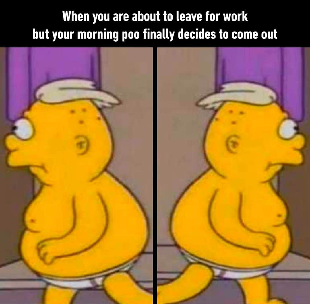 のインスタグラム：「gonna be late  - #work #poop #late #memes #9gag」