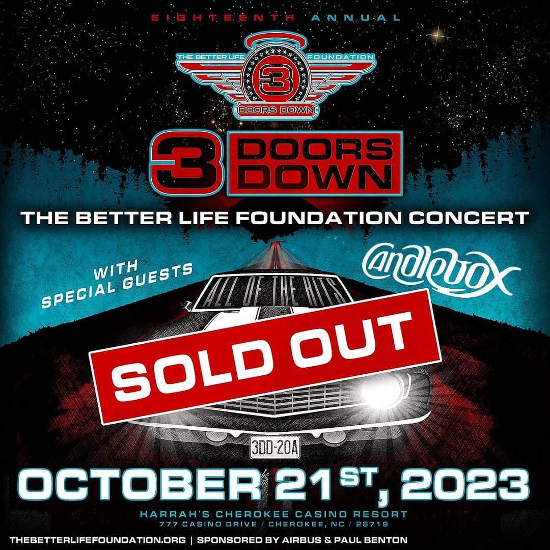 3 Doors Downのインスタグラム：「TBLF 2023 ✔️ SOLD OUT. See you guys Saturday!」