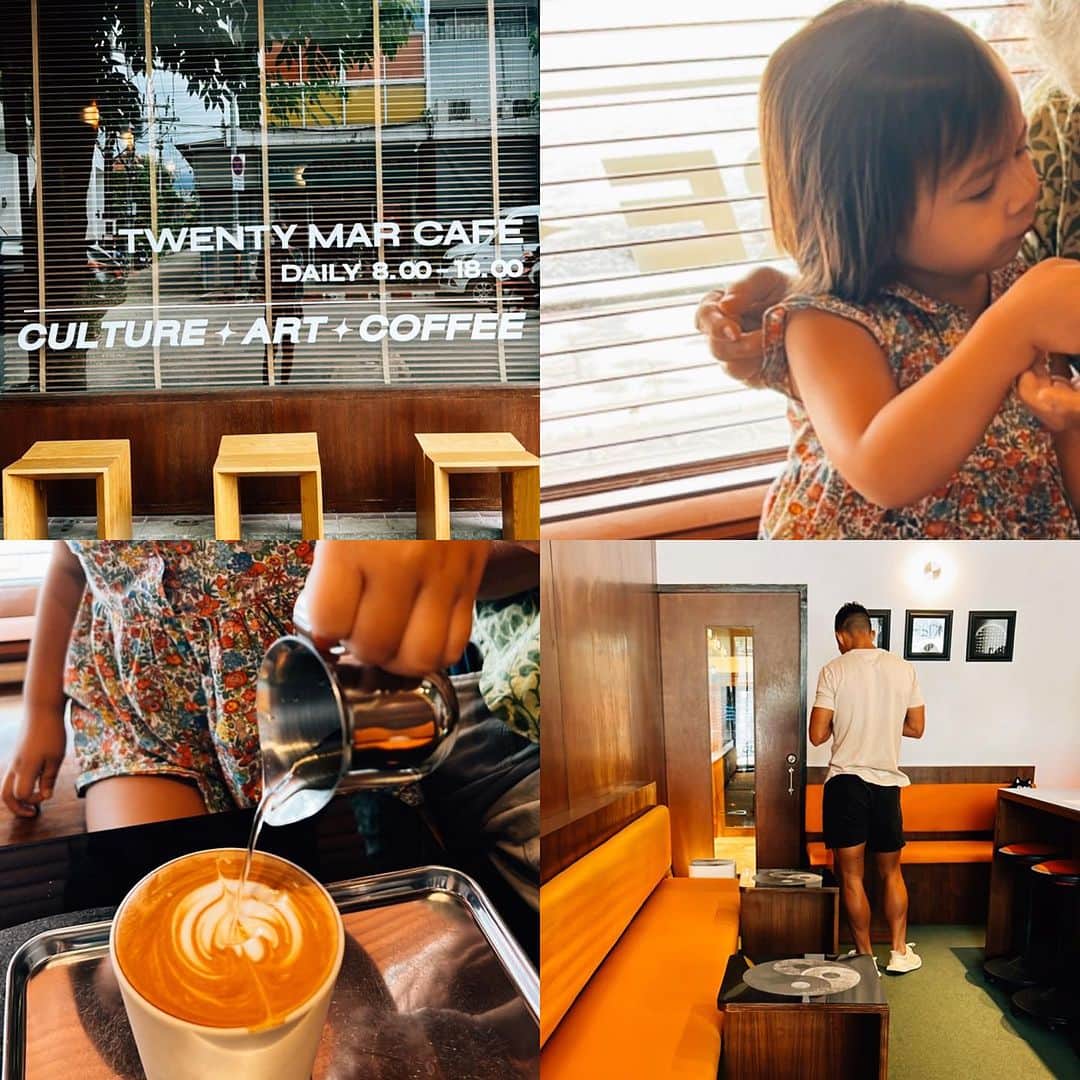 タヤ・ロジャースのインスタグラム：「Morning cups ☕️   The coffee scene in Chiangmai may be my favorite in the world now. Amazing coffee, vibes for days, & so cheap, we rarely visit the same shop twice purely because there are so many to try 😍 Today’s choice:  @twentymar.cafe 🙌🏽 definitely coming back to this one.」