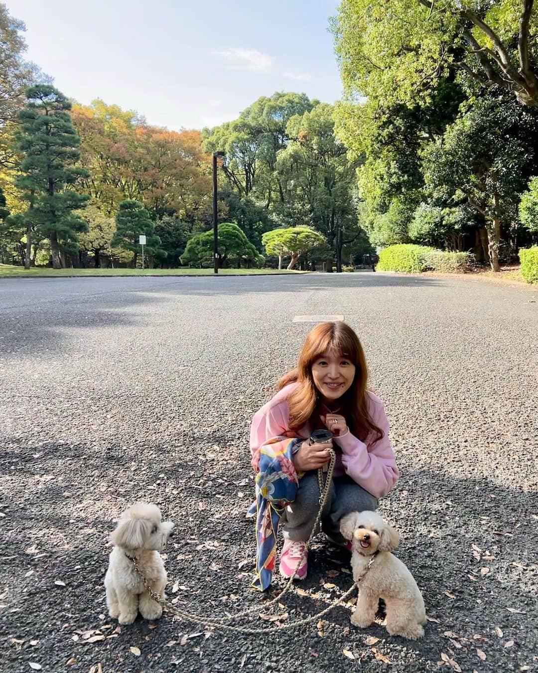 廣瀬規子さんのインスタグラム写真 - (廣瀬規子Instagram)「娘をバス停まで送って、、、🐶🐶お散歩、、、  秋晴れで空気が澄んでて気持ちがいい🥹  やっぱり、外に出て、自然を感じることって大切だなぁ、、って。  #dogsofinstagram #ワンコ #トイプードル #マルプー #多頭飼い #お散歩」10月18日 10時11分 - noriko_style