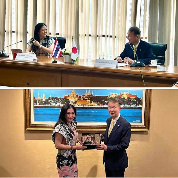 きいちゃんのインスタグラム：「【知事活動報告】 タイ出張2日目。タイ王国政府観光庁を訪問。ターパニー・キアットパイプーン総裁には、4月に和歌山でお会いして以来の再会。インバウンドの観光客を増やすためには、安全や質の高いサービスと感動を与えることが必要ということで意気投合。量より質の観光政策が重要という方向性でも意見が一致しました。  #和歌山県 #タイ #観光」