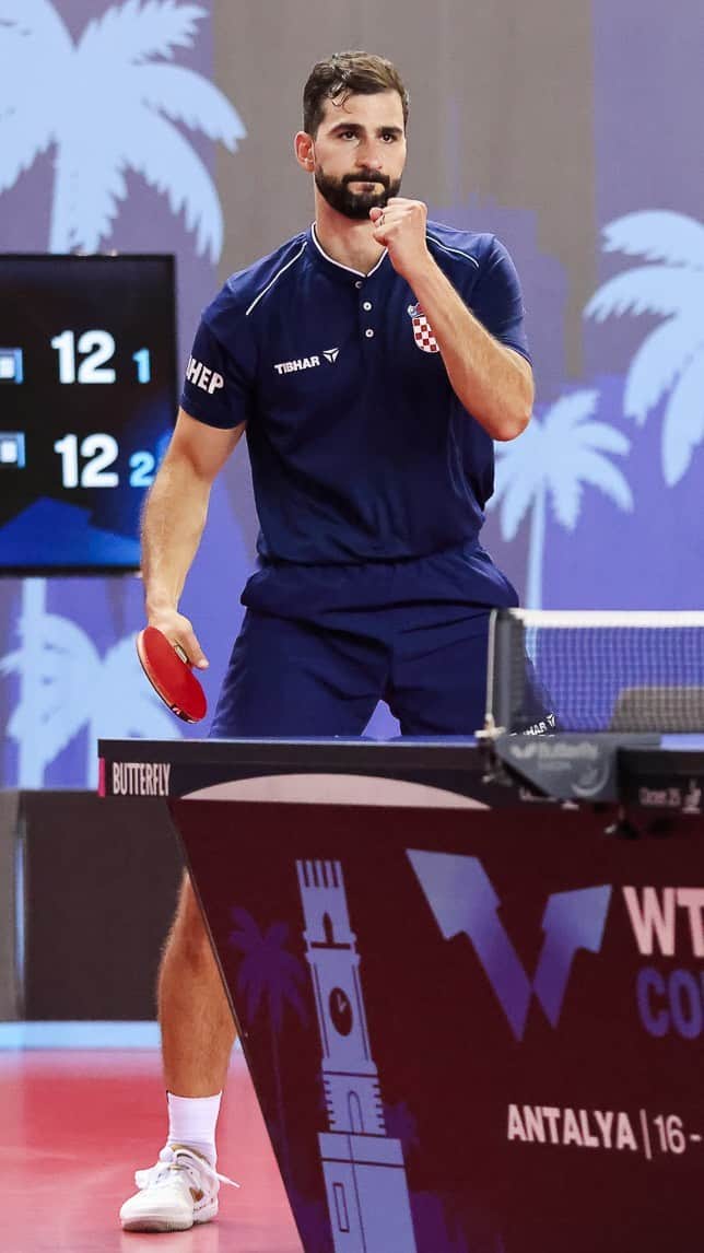 のインスタグラム：「Pure entertainment 🍿  Andrej Gacina powers his way past Bence Majoros in a thrilling encounter 👏  #WTTAntalya #WTTContender #PingPong #TableTennis」