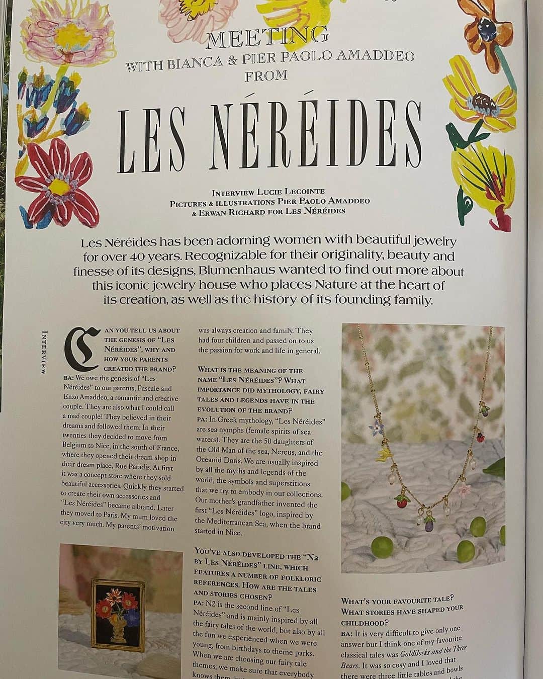 レネレイドさんのインスタグラム写真 - (レネレイドInstagram)「@blumenhausmagazine Issue 4 ‘Once upon a Time’ meet Les Néréides 🍀」10月19日 0時29分 - lesnereidesparis