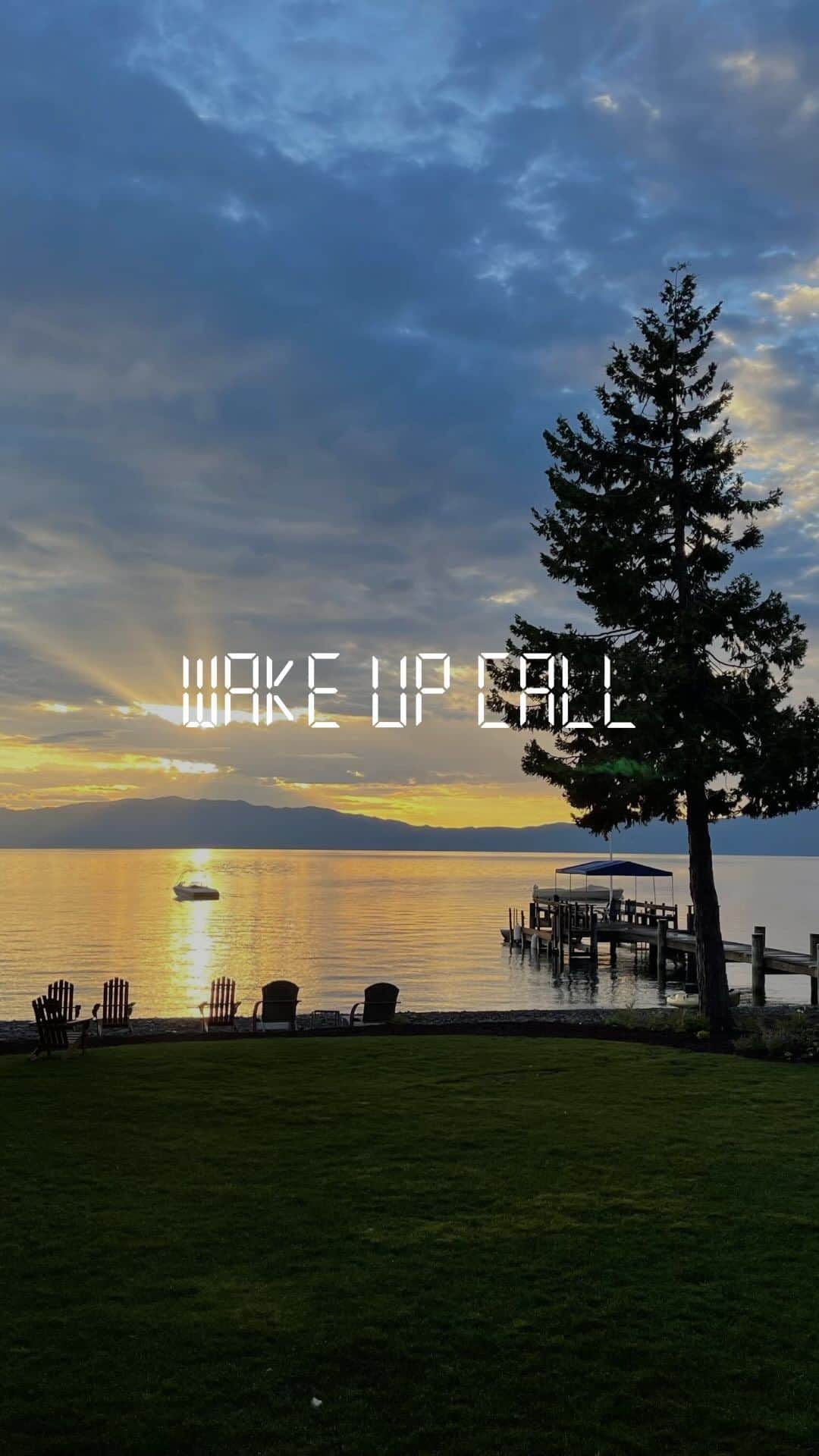 PicLab™ Sayingsのインスタグラム：「You know it’s going to be a good day when it starts with this view. ⏰ 🛌 We woke up in Lake Tahoe, California this morning. Where in the world did you wake up today? ☀️」