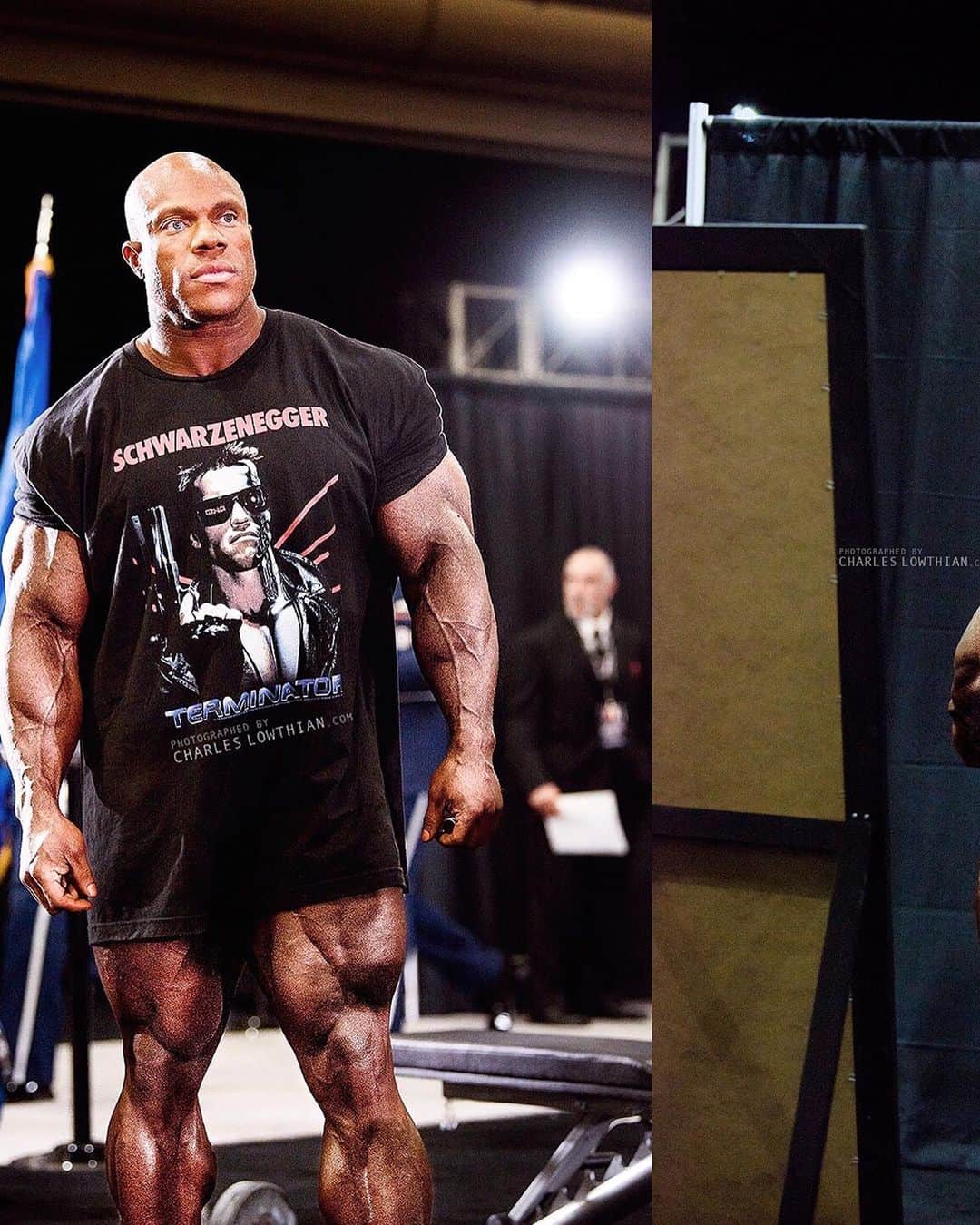 Phil Heathさんのインスタグラム写真 - (Phil HeathInstagram)「Six years ago I took these photographs of Phil Heath. The year he was successful in defending his Mr Olympia title for the seventh consecutive time. A reign only two other men in history have accomplished (note: consecutively). Recently I asked Phil, years after this competition, if he recalled what his thoughts were that night (in the last image), as he was up there on the Olympia stage; having just been announced (by The Rock) as The 7X Mr Olympia: “The last pic is everything Brother. The disbelief in self, later submitting to one’s destiny relentlessly day after day year after year to be in a position to seize a title which holds more than that I could ever push or pull. The Sandow! The only trophy in bodybuilding which defines the greatest of all time!” - @philheath @mrolympiallc」10月18日 18時43分 - philheath
