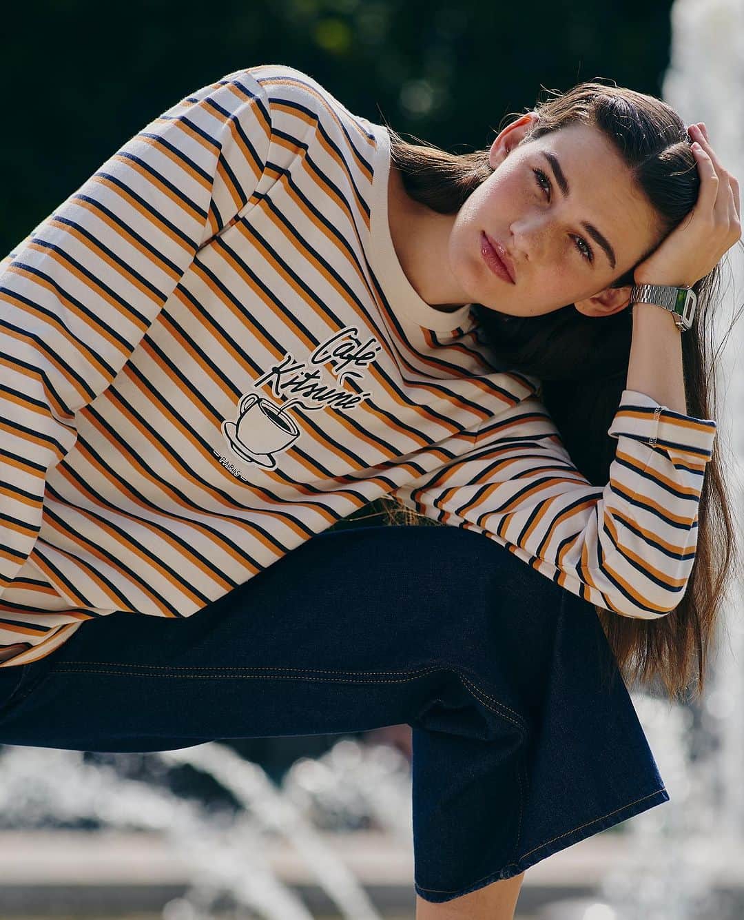 Café Kitsuné Parisのインスタグラム：「Introducing our new #CafeKitsuneStripes unisex collection! Embrace the timeless charm of stripes and the iconic Café Kitsuné logo and color palette. A range of t-shirts, caps, and tote bags that will let you embody the spirit of our cafes ☕💚 - Available today online and in our Café Kitsuné and Maison Kitsuné stores.」