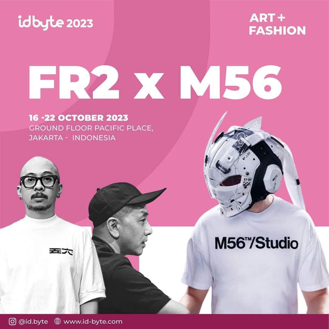 #FR2のインスタグラム：「🇮🇩🐇🐇🔥  Experience a creative fusion between M56 and #FR2 (FXXKINGRABBITS), where two distinct art forms unite to form a unique wearable masterpiece. Witness this artistic transformation at the IDBYTE art installation. Date: October 16 - 22, 2023 F Art Installation Venue: Pacific Place Ground Floor Our art installation is freely accessible to everyone. We look forward to seeing you there! Join us at IDBYTE ART + FASHION, connect yourself with speakers and immerse yourself in a world of creativity, innovation, arts and be a part of #IMPACT #IDByte2023 #|DBytelMPACT #IDByteArtAndFashion」