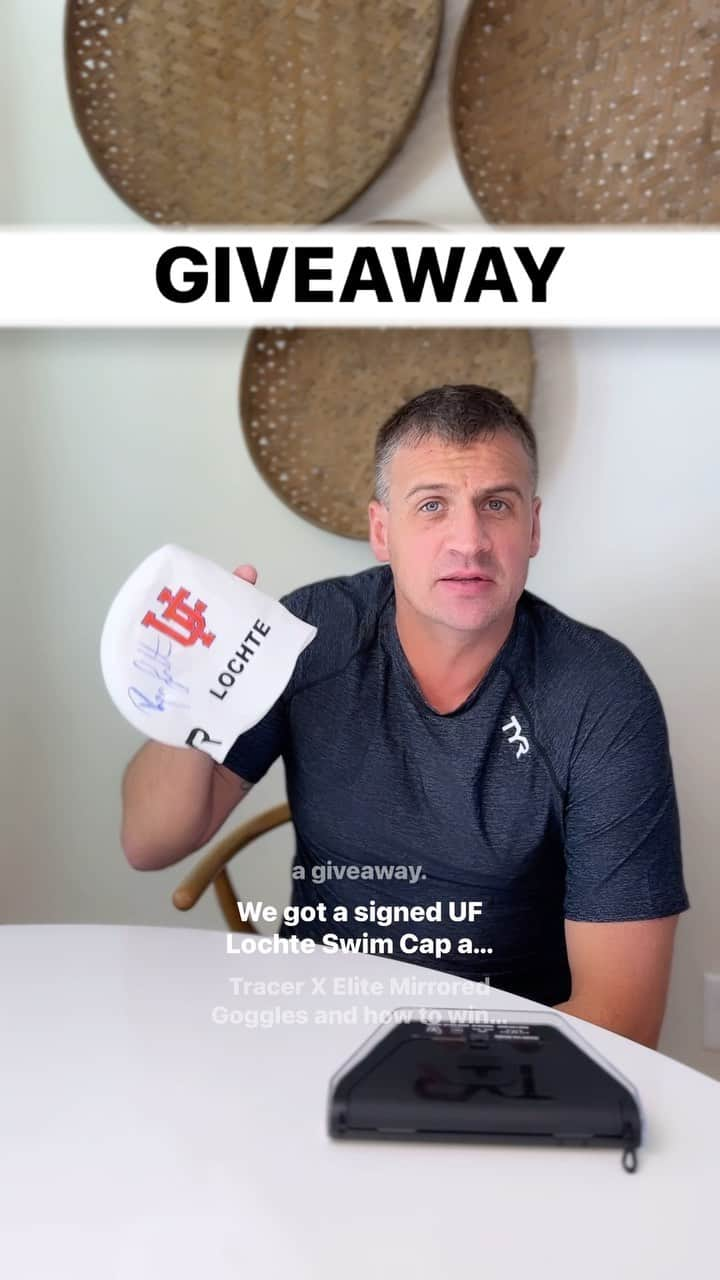 ライアン・ロクテのインスタグラム：「***GIVEAWAY CLOSED***   Make sure you’re following @ryanlochte & @legendarybyrl  along with commenting on this video! I will pick one winner to send a signed Lochte swim cap and a pair of @tyrsport goggles! Thanks for the support fam 🔥」