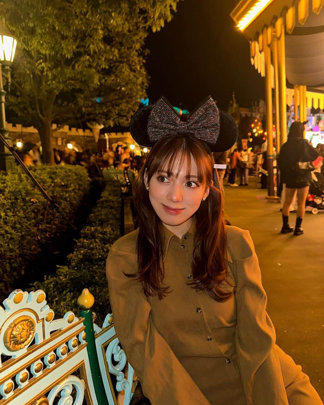 毛利愛美のインスタグラム：「この間のお仕事終わりの夢の国♡ 久々のランド♡  #tokyodisneyland #disney #夢の国 #夢の国コーデ」