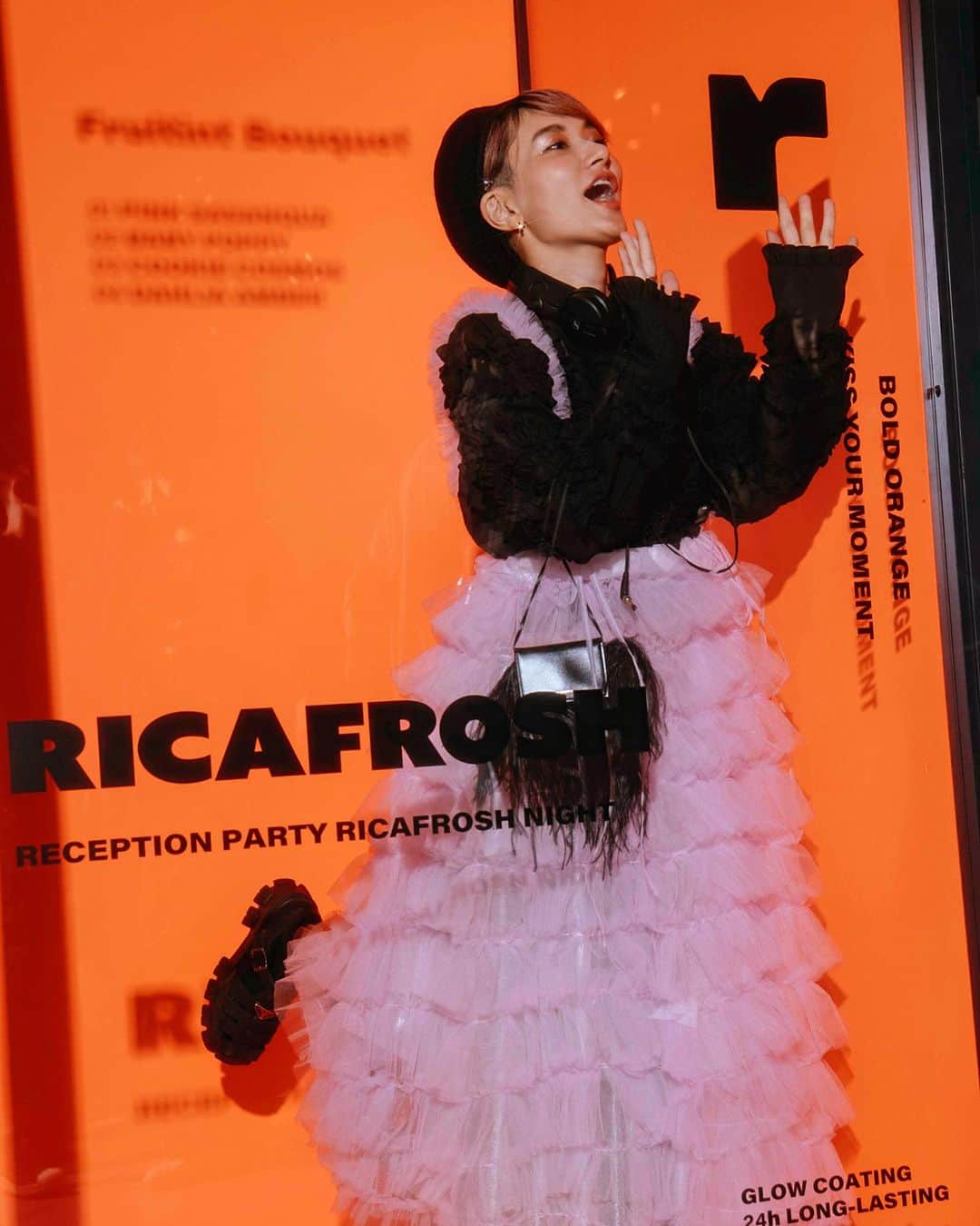 中川友里のインスタグラム：「@ricafrosh.official produced by @iamyukaf   🧡ricafrosh party🧡  DJさせていただきました🩷🧡 ありがとうございます🥳  👗 @bibiy_official   #dj #party」