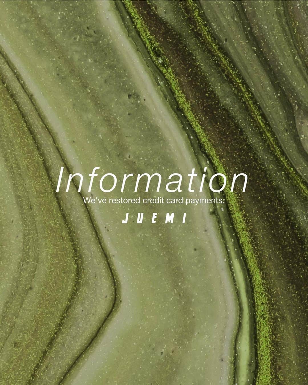 Juemiのインスタグラム：「🌙 クレジットカード決済 復旧のお知らせ 💳 Notice of Credit Card Payment Restoration ㅤㅤㅤㅤㅤㅤㅤㅤㅤㅤㅤㅤㅤ #JUEMI」
