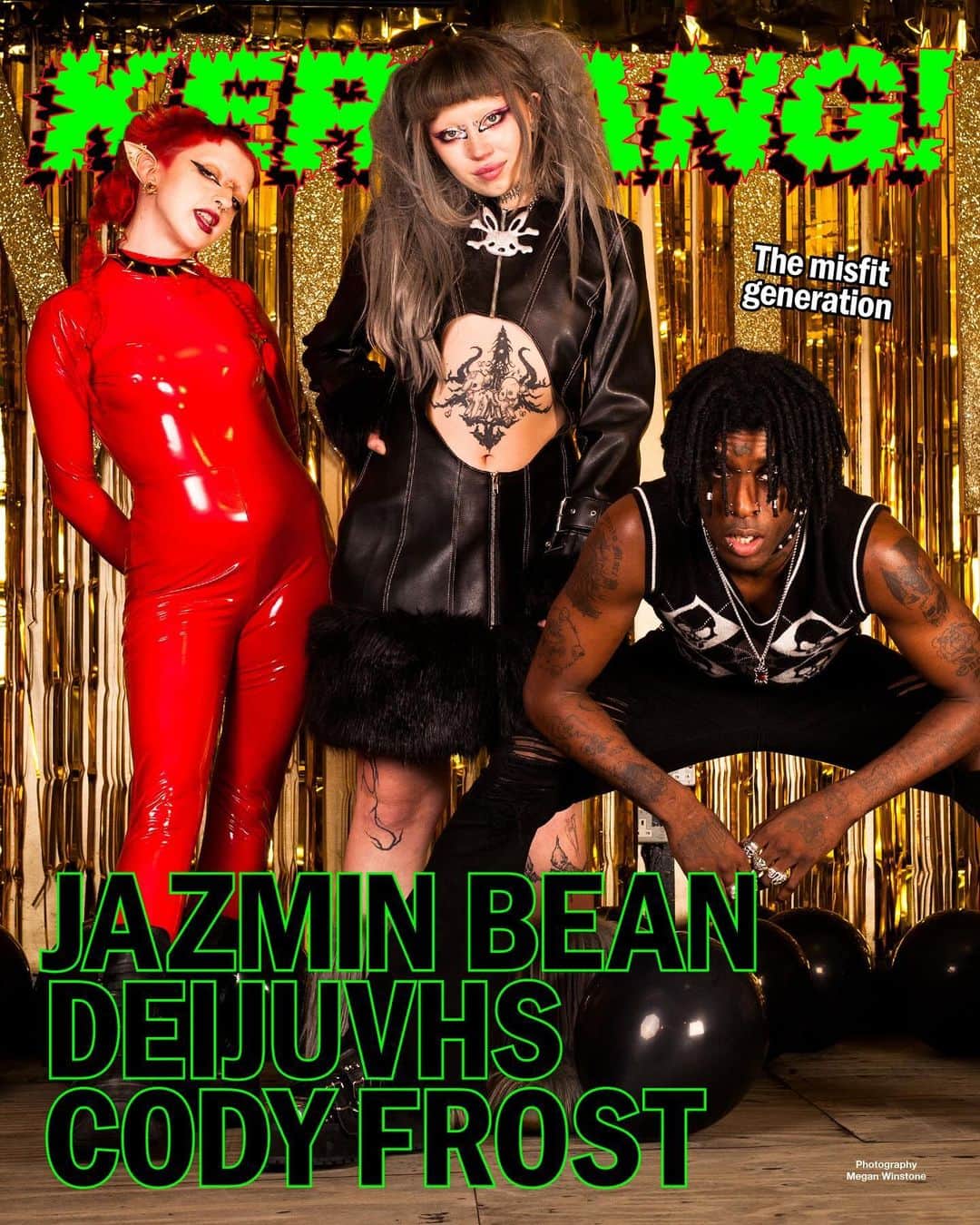 Kerrang!のインスタグラム：「Kerrang! Cover Story 💚   Jazmin Bean, Deijuvhs and Cody Frost are redefining what it means to be alternative.  Read the interview now at the link in bio 🔗  ✍️: @rishi.shah2  📸: @meganwinstonephoto  🎨: @aledsavedlatin  #kerrangcoverstory」