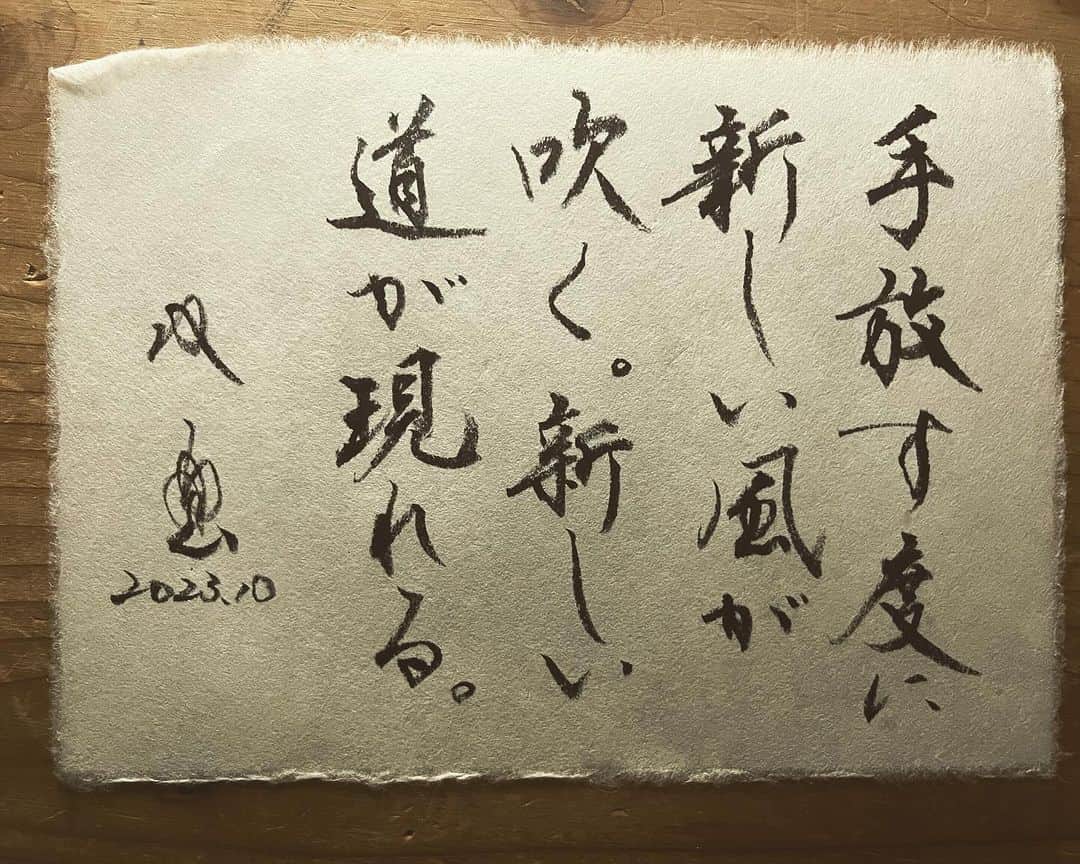 武田双雲のインスタグラム：「Every time I let go, a new wind blows and a new path appears.  #souun #双雲」