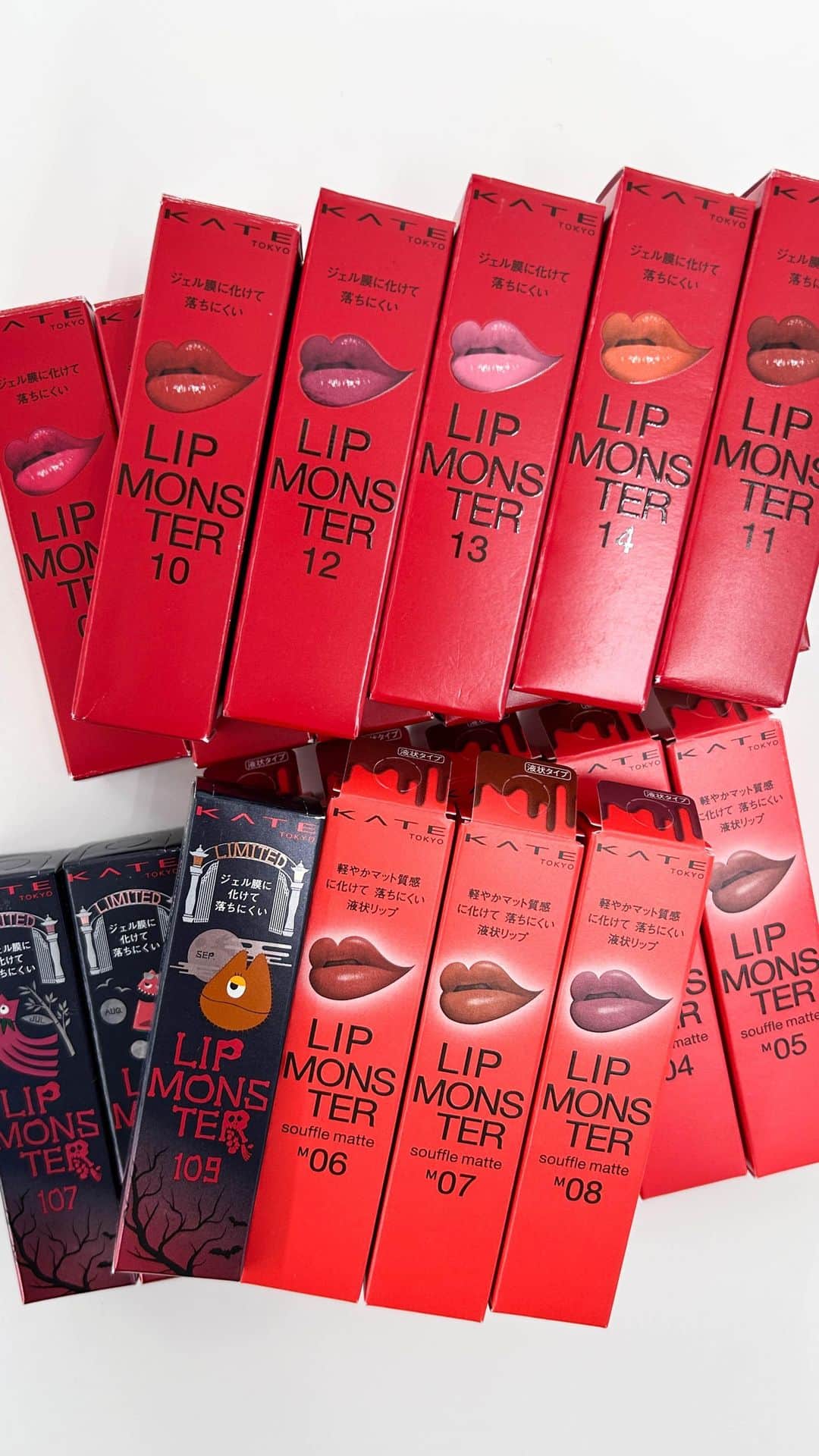 mimiTVのインスタグラム：「KATE 💄 リップモンスター リップモンスタースフレマット カラー＆カバークッション 全色＆新色紹介」