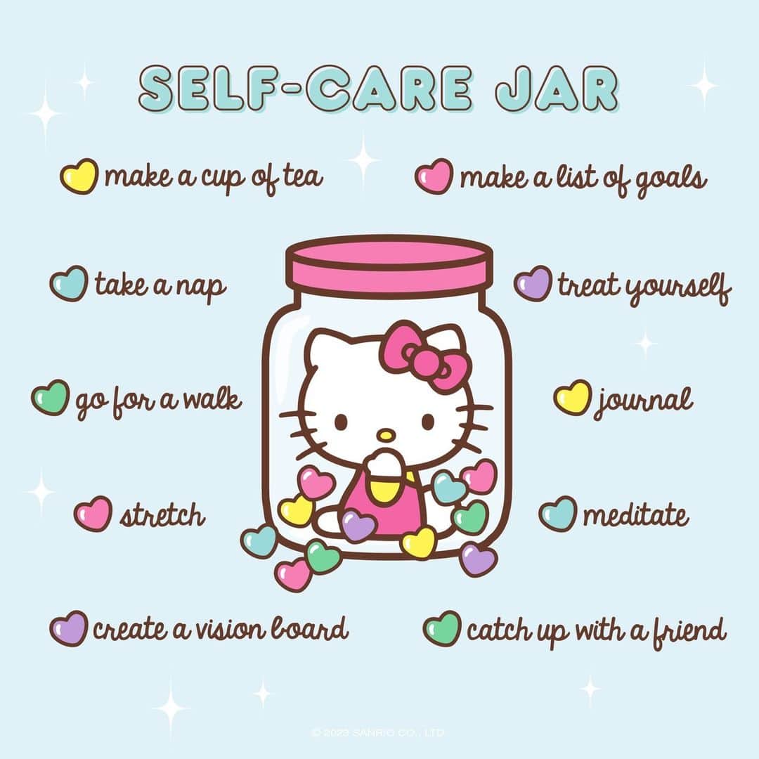 Hello Kittyさんのインスタグラム写真 - (Hello KittyInstagram)「#WellnessWednesday: What will you be taking from the Self-Care Jar? 💕」10月18日 23時00分 - hellokitty