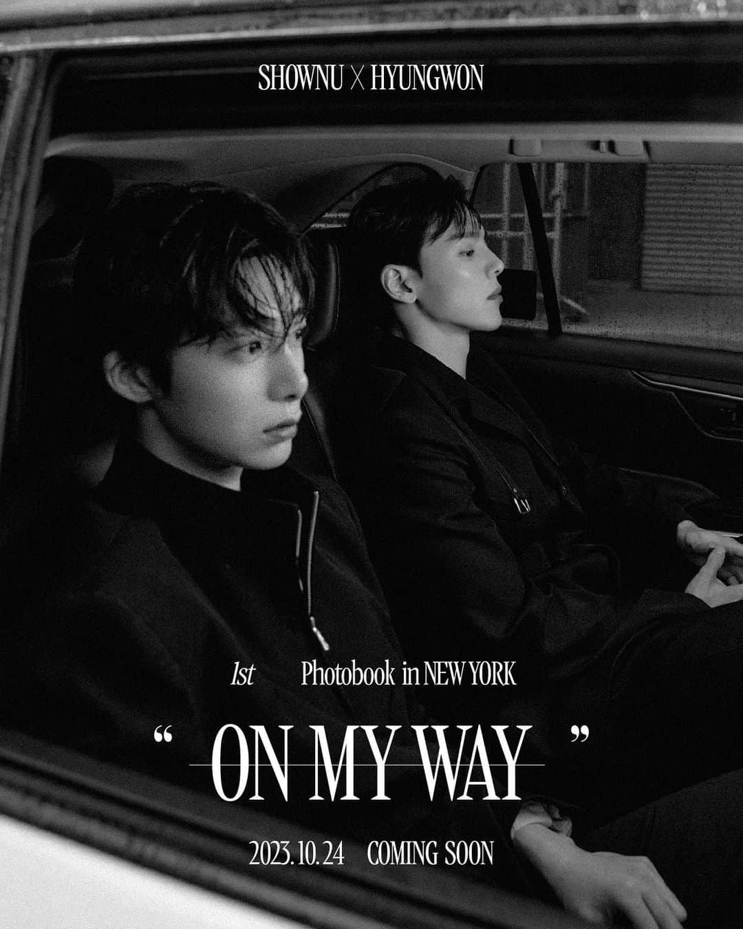 Monsta Xのインスタグラム：「📢 2023 SHOWNU X HYUNGWON PHOTOBOOK 🔛 𝙊𝙉 𝙈𝙔 𝙒𝘼𝙔  COMING SOON  🗓 예약판매 오픈 231024 11:00AM (KST)  #셔누 #SHOWNU  #형원 #HYUNGWON #몬스타엑스 #MONSTAX #MONSTA_X #포토북 #PHOTOBOOK #ONMYWAY」