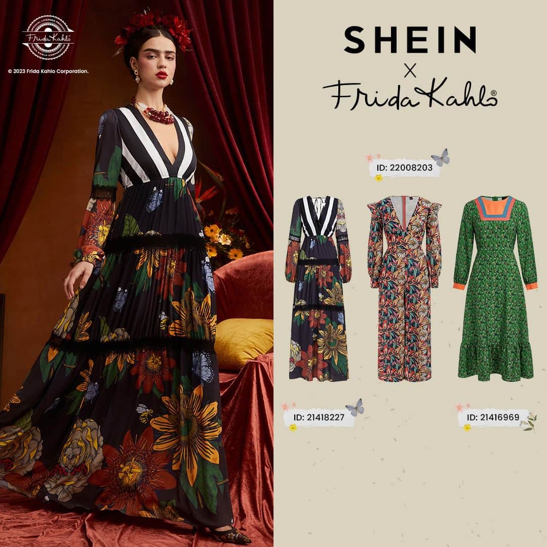 SHEINのインスタグラム：「Explore a few of the top picks from the SHEIN x Frida Kahlo Fall/Winter collection. Share with us your absolute favorite look in the comments! 🌹✨  🔗:https://shein.shop/9gx8i0g  #SHEINxFridaKahlo #FridaKahlo #SHEIN #SHEINforAll」