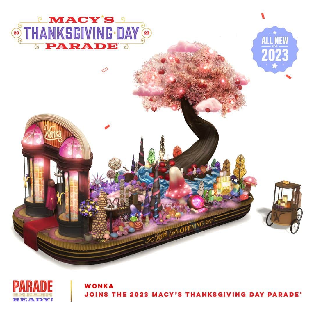 Warner Bros. Picturesのインスタグラム：「The Macy’s Thanksgiving Day Parade® just got all the more magical. ✨ Wonka is joining in on the fun with a float sure to bring you in to a world of pure imagination. #macysparade」