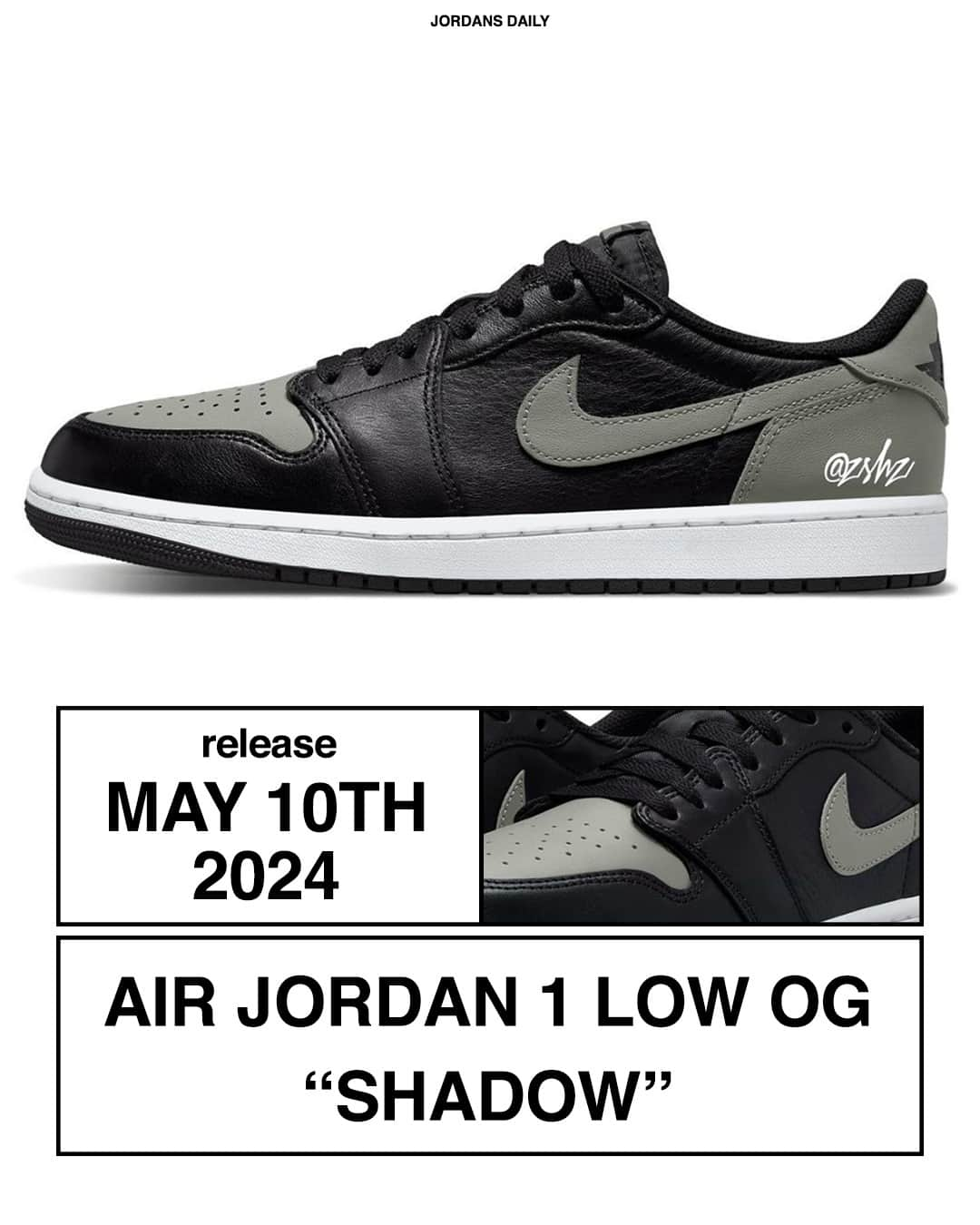 Sneaker News x Jordans Dailyさんのインスタグラム写真 - (Sneaker News x Jordans DailyInstagram)「The Air Jordan 1 Low OG is dressing up in "Shadow" for 2024 👀⁠ Will these be a COP or PASS for you!? Hit the link in the bio for further details!」10月18日 23時43分 - jordansdaily