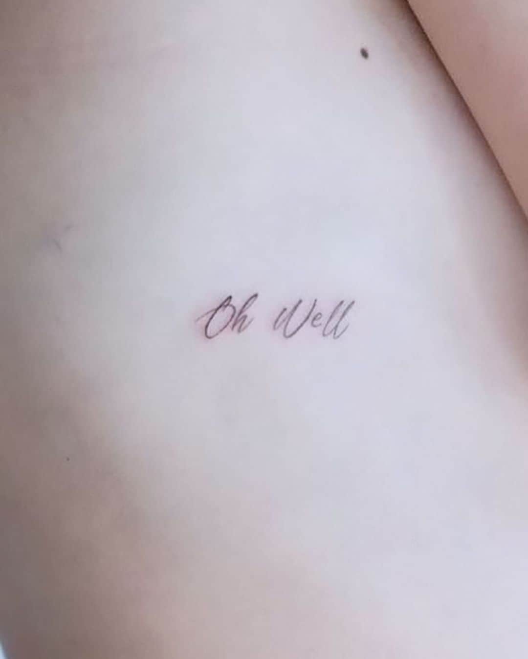 Ai Shimatsuさんのインスタグラム写真 - (Ai ShimatsuInstagram)「“I’d rather have a life of oh wells than a life of what ifs.”  Aw I’m kinda obsessed with my first tattoo! 🫣🩵 ‘Oh Well’ has been my rock especially when things aren’t going as planned or smoothly. I used to get stressed over little things (I still do, but used to be worse. lol) and ‘Oh Well’ is a good reminder for me that it is ok. and do my best in the situation. :)  Also another reminder for me that it’s better to have tried and failed than to have never tried at all. gonna learn from it and keep it movin! ✌️  Thank you @tattoo_slavina for your beautiful work. ✨ I was a bit nervous about the pain but you made me so comfortable and it wasn’t painful at all!   And thank you @hannahdlaine for being there for me. 🥹🩷  P.S: Yes, I showed it to my mom. and she didn’t care. 😮‍💨😂 lmao  Oh Well!!!   #tattoo #firsttattoo #losangeles #ohwell」10月19日 2時22分 - aishimatsu