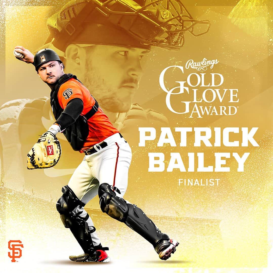 サンフランシスコ・ジャイアンツのインスタグラム：「From rookie sensation to 2023 Rawlings Gold Glove Award Finalist 💪   The league learned all about Patrick Bailey this year」