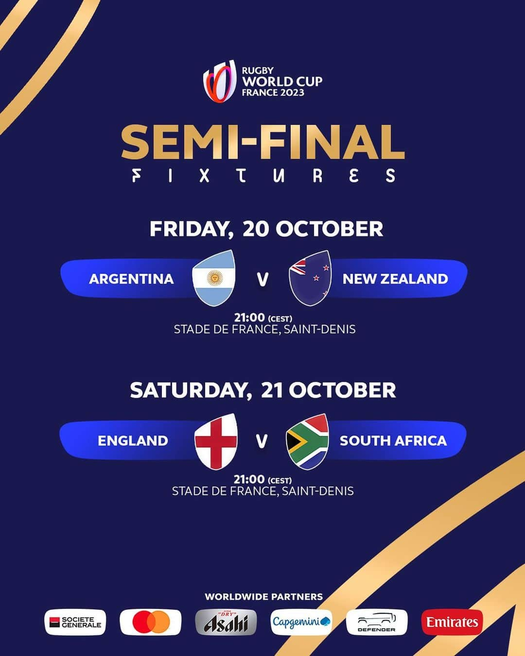 ラグビーリーグ・ワールドカップさんのインスタグラム写真 - (ラグビーリーグ・ワールドカップInstagram)「This weekend, four teams become two   #RWC2023」10月19日 2時58分 - rugbyworldcup