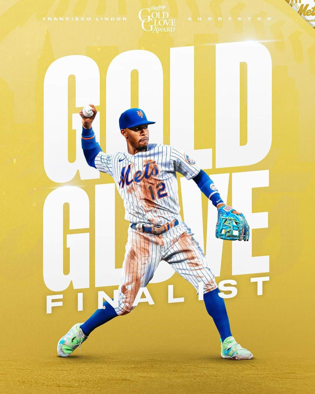 ニューヨーク・メッツのインスタグラム：「@Lindor12BC has been named a Gold Glove Award finalist! 👏」