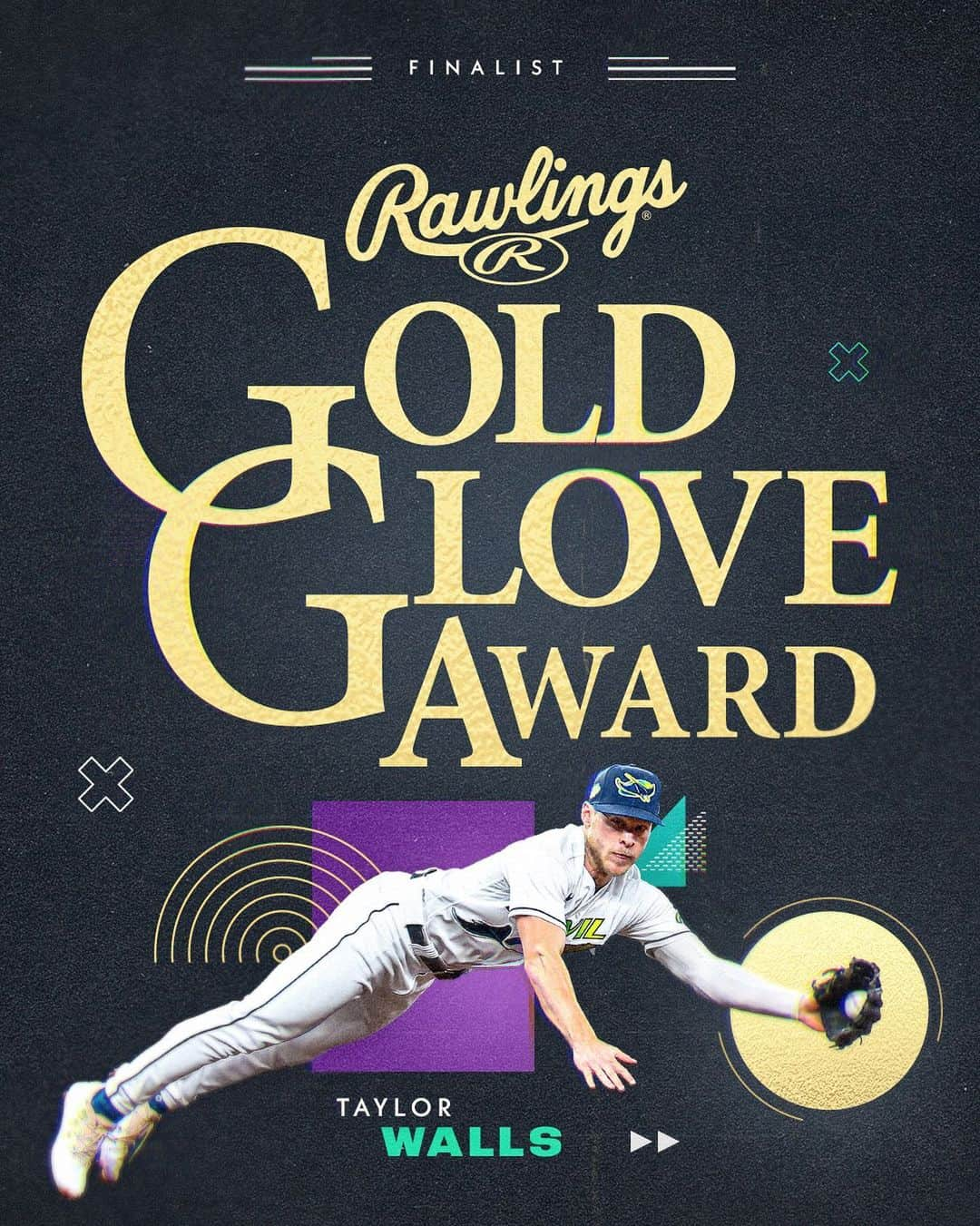 タンパベイ・レイズのインスタグラム：「@t_dubbs10 is a Gold Glove Finalist 🙌」