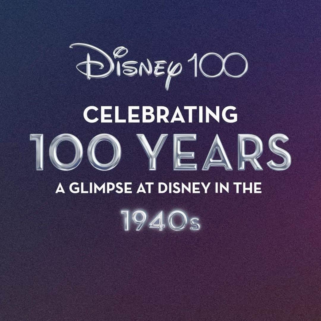 Disneyのインスタグラム：「Did you know that Pinocchio, Dumbo, and Bambi all debuted in theaters during the 1940s? Swipe through to discover the history of Disney throughout the decade. ✨4️⃣0️⃣✨ #Disney100」