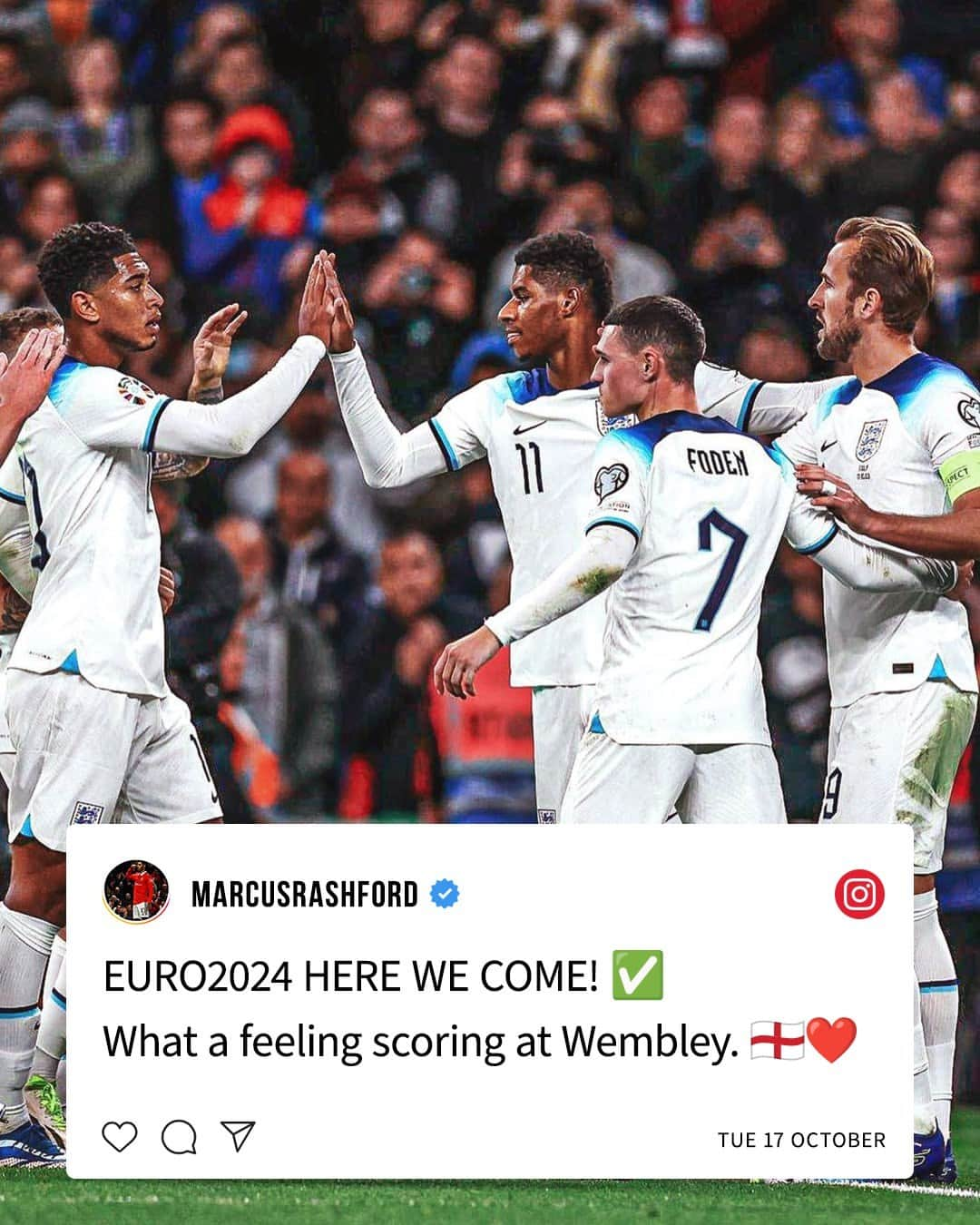 マンチェスター・ユナイテッドさんのインスタグラム写真 - (マンチェスター・ユナイテッドInstagram)「Goal no.17 for the #ThreeLions 🏴󠁧󠁢󠁥󠁮󠁧󠁿✔️  #MUFC #ManUtd #Rashford #England」10月19日 3時47分 - manchesterunited