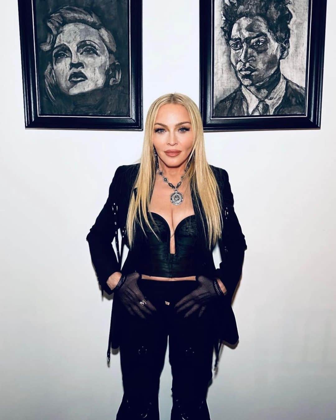 OFF-WHITE C/O VIRGIL ABLOHのインスタグラム：「[found image] @madonna wears an Off-White™ look from the fall-23 collection titled “LUNAR SHIPPING” ~ styling c/o @saint_____rita」