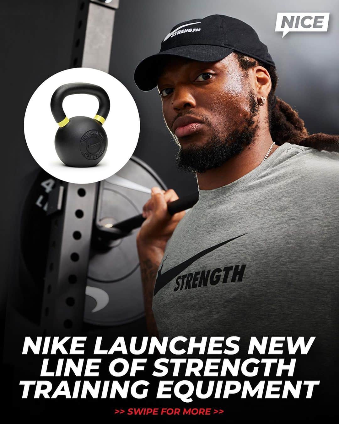 のインスタグラム：「I know squatting 400 with the Just Do It plates hits different 😤💪」