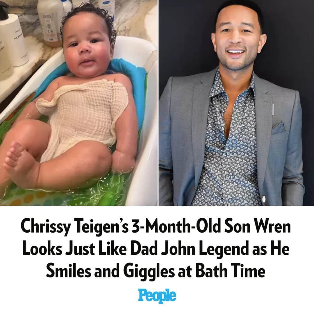 People Magazineさんのインスタグラム写真 - (People MagazineInstagram)「John Legend has another mini-me with his 3-month-old son Wren! 🥰 | 📷: Chrissy Teigen/instagram」10月19日 5時32分 - people