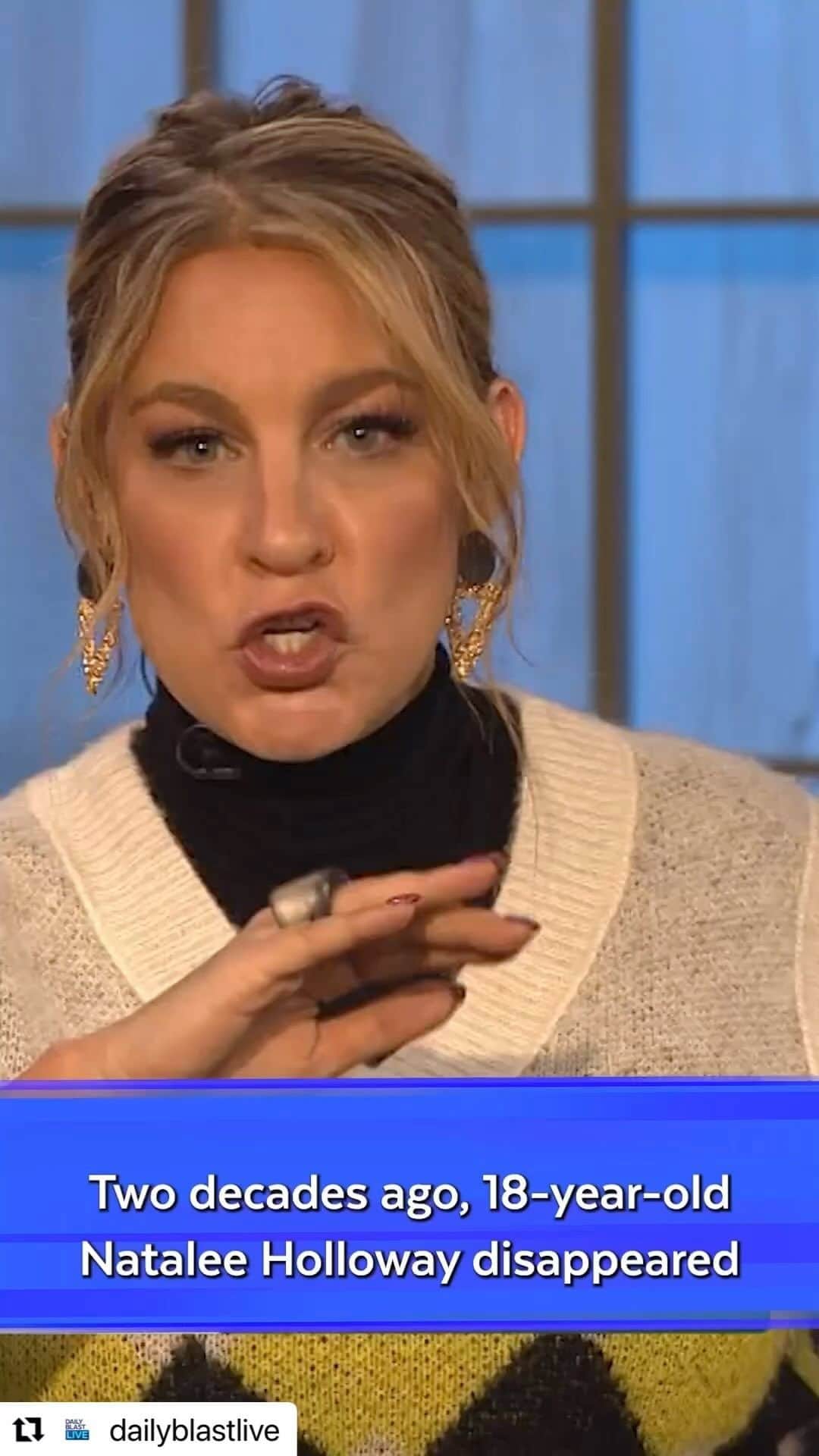 クラウディア・ジョーダンのインスタグラム：「Always great dialogue on @dailyblastlive ! We discussed new details of the tragic murder of #NataleeHolloway」