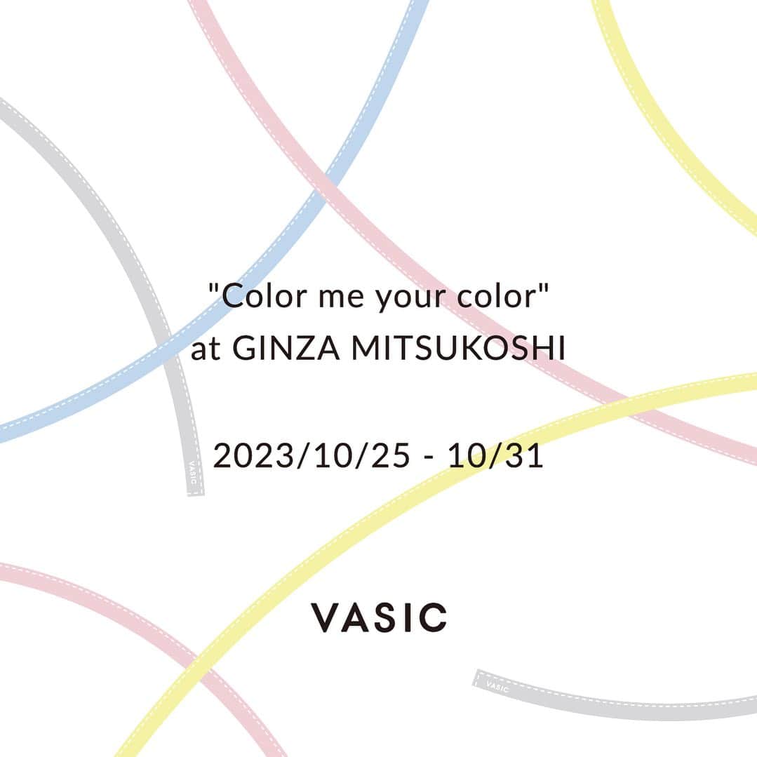 Vasic News In jpのインスタグラム：「10月25日(水)から10月31日(火)の7日間、銀座三越にてPOP-UP EVENT "Color me your color"を開催いたします。  今回のポップアップでは、VASICで一番人気のスタイル”BOND MINI”に合わせて、お好きなカラーのコード(紐)を自由に組み合わせて、自分だけの特別なカラーコンビネーションを楽しんでいただけるイベント”Color me your color”を行います。  また銀座三越限定アイテムとして、VASICでも一番人気のスタイル”BOND”より、エコファー素材のBond Miniが登場いたします。もこもこの質感を纏うことでレザーとのコントラストが生まれ、今までのBondにはないユニークな表情が生まれています。  こちらのアイテムも今回のイベント”Color me your color”の対象商品です。オールブラックのボディにカラフルなコードを合わせて、自分だけのお気に入りの組み合わせをぜひ楽しんでいただきたいです。  皆様のご来店を心よりお待ちしております。  #vasic #vasicjapan #vasicbond #ヴァジック #ヴァジックジャパン #colormeyourcolor #cmyc #ginza #ginzamitsukoshi #popup #ポップアップ #銀座三越 #銀座 #vasicnews」