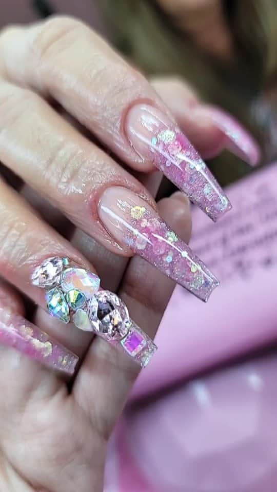 Max Estradaのインスタグラム：「Enailcouture.com new Neon Disco flash arcylic powders,  Neon glow in the dark with flash reflective diamond glitter! Enailcouture.com new black label 123go nails,  the next level full coverage pre made gel nails,  15 sizes from 00 to 13. Thin cuticle area and thicker tip for the perfect look and pre etched so no extra steps ! Made in the usa #nailsnailsnails #nails #nailsdesign #nailart #nails #nailsart #fyp」