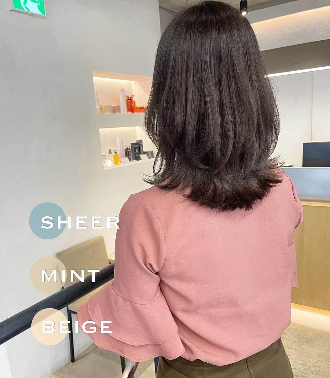 吉田達弥のインスタグラム：「- sheer mint beige - 赤みのない透明感が綺麗なベージュカラーです🍃 ⁡ - menu - cut + secret highlight + premium color + rich treatment ⁡ #カット #カラー #レイヤーカット」
