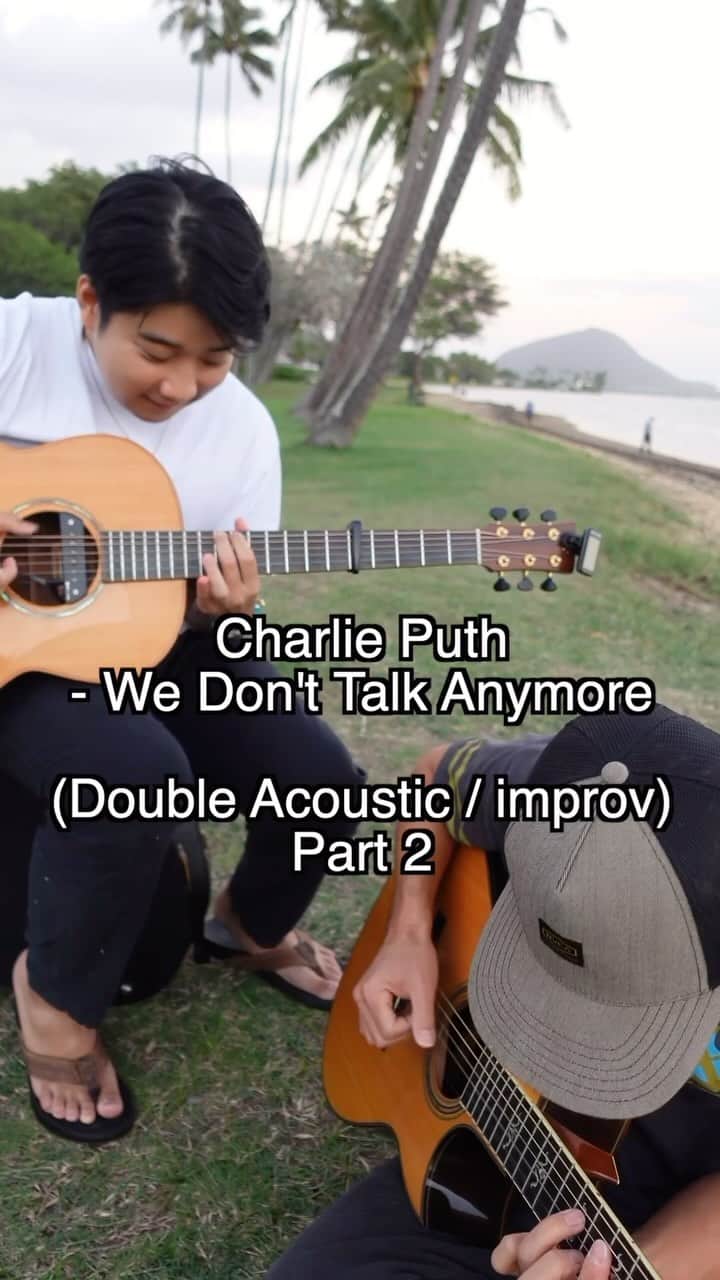 Eden Kaiのインスタグラム：「Charlie Puth feat. Selena Gomez⁣ - We Don’t Talk Anymore ⁣ ⁣ Double Acoustic Guitar Improv Cover ⁣ with Shin Kawasaki (Part.2)⁣ ⁣ ⁣ ⁣ #チャーリープース #セレーナゴメス #wedonttalkanymore #アコースティックギター #アコギ」