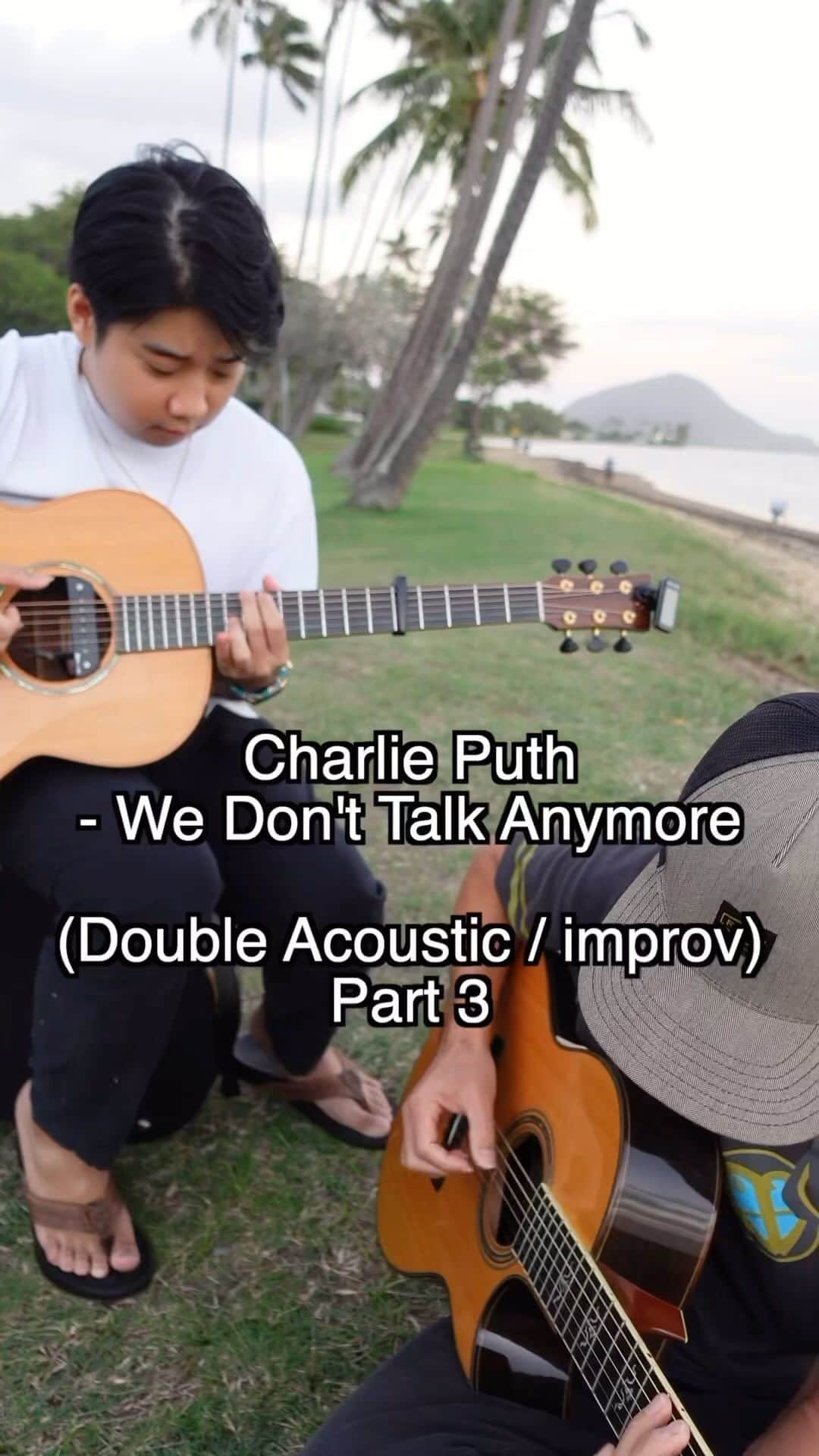 Eden Kaiのインスタグラム：「Charlie Puth feat. Selena Gomez⁣ - We Don’t Talk Anymore ⁣ ⁣ Double Acoustic Guitar Improv Cover ⁣ with Shin Kawasaki (Part.3)⁣ ⁣ ⁣ ⁣ #charlieputh #selenagomez #wedonttalkanymore #acousticguitar #fingerstyle」