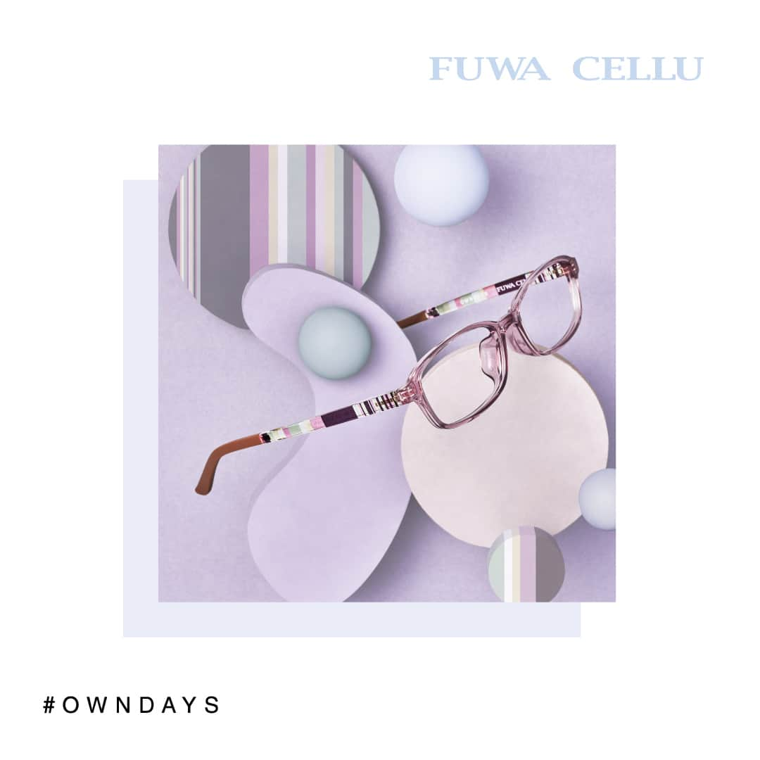 OWNDAYS JPのインスタグラム：「#OWNDAYS New arrival 「FUWA CELLU（フワセル）」  軽量で、弾力性にも優れているため、かけ心地もよく、メガネをかけ慣れていない方にもおすすめなシリーズです。 透明性の高い素材を使用しているため、クリアで遊び心のあるカラーリングが特徴的なフレームです。  ◻︎FC2031T-3A （クリアパープル）　￥8,000  #OWNDAYS #眼鏡 #メガネ #サングラス #ファッション#プチプラ #アクセサリー #glasses #outfit #sunglasses #fashion」