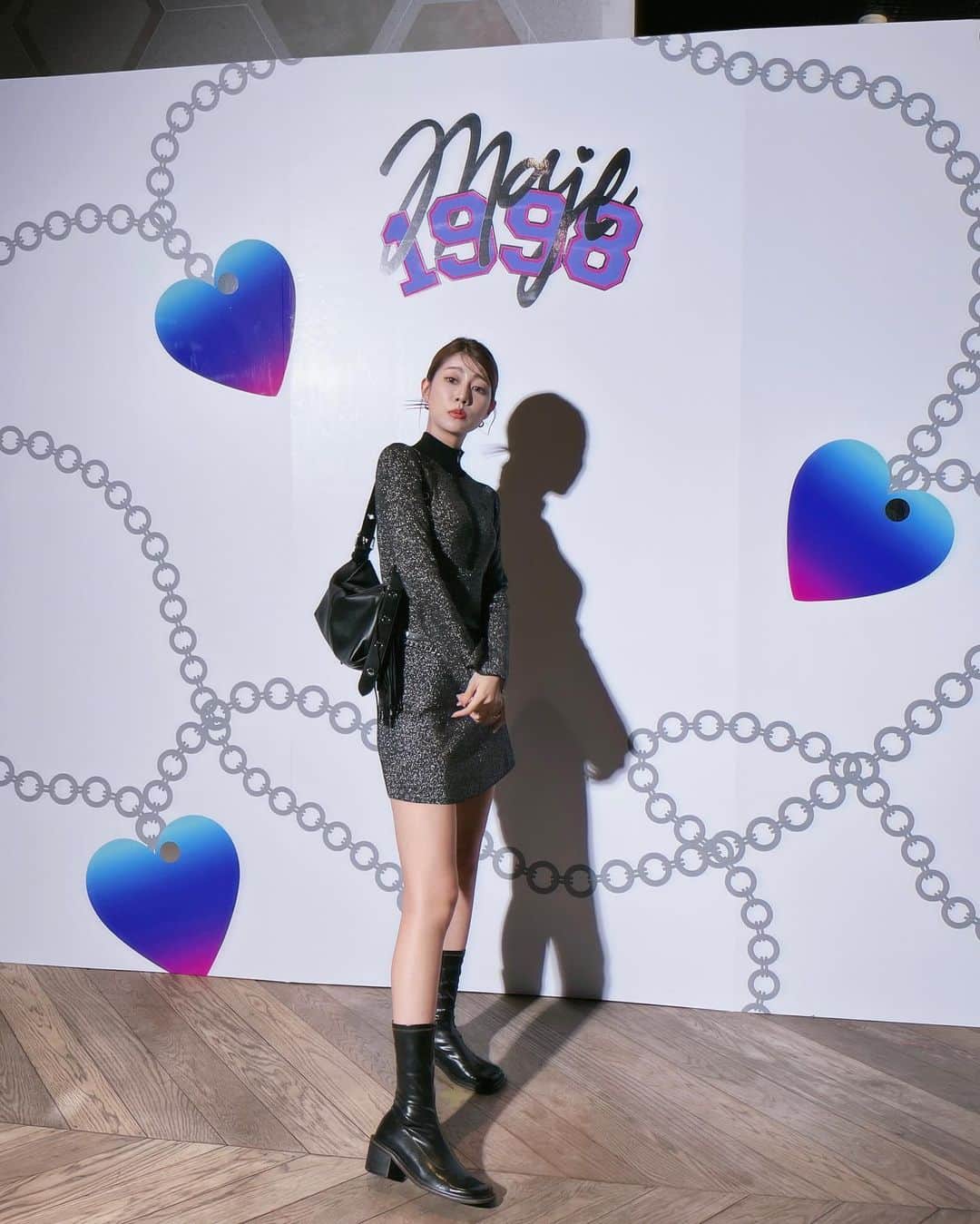 阿部マリアのインスタグラム：「💟🦋💘 Happy 25th Anniv. @majeparis 🪽  #MajeFW23 #MajeGirls #MAJE25」
