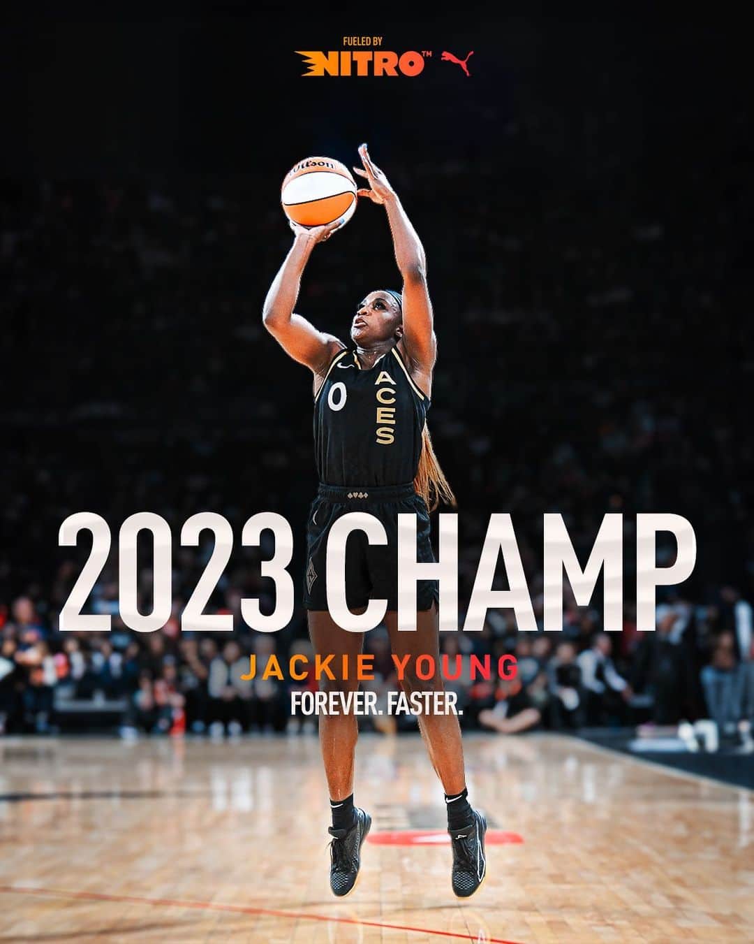 プーマのインスタグラム：「THE TWO TIME CHAMP IS HERE! Congrats to @j.young5 in winning her 2nd WNBA championship 💍🏆 #ForeverFaster」