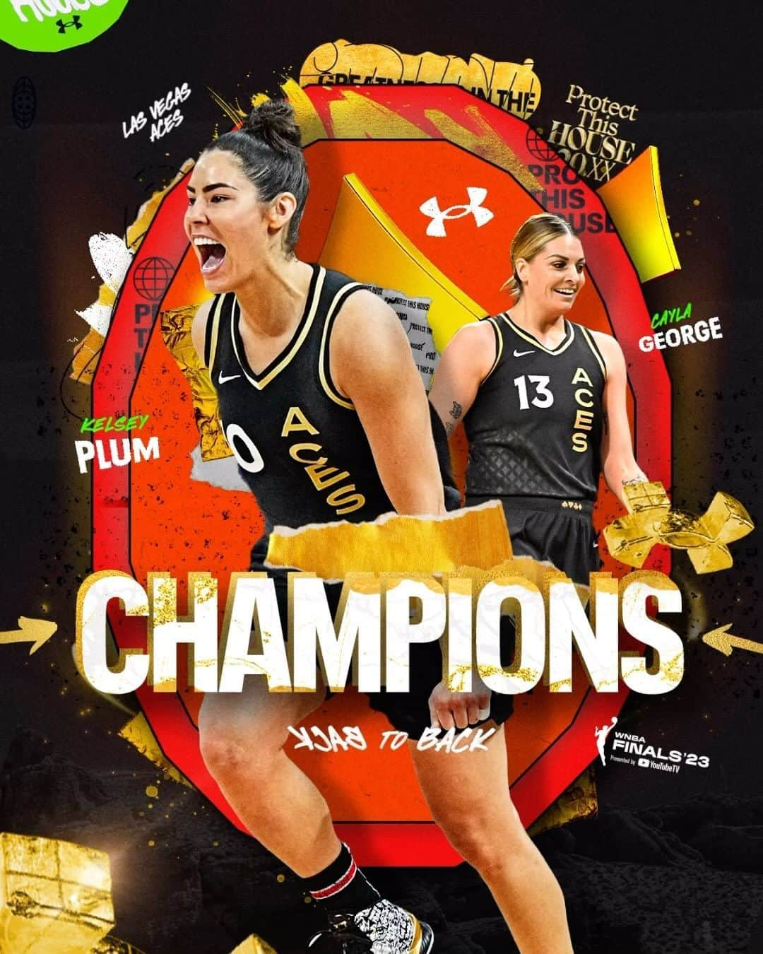 Under Armour Basketballのインスタグラム：「JUST 2 DAWGS. @kelseyplum10 and @cfrannykg are headed back to Vegas with some extra hardware 🏆」