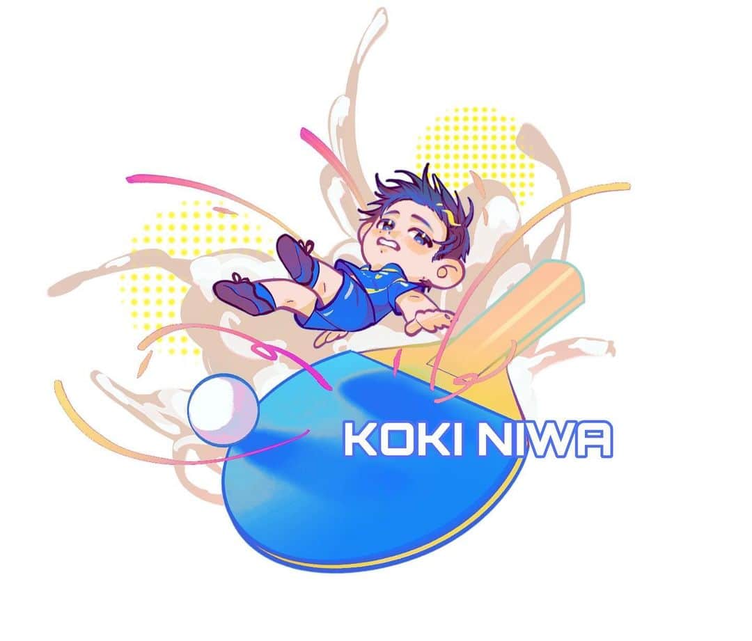 丹羽孝希のインスタグラム：「Fan Art by MaineB  #丹羽くん #tabletennis #卓球 #niwakoki #kokiniwa #丹羽孝希」