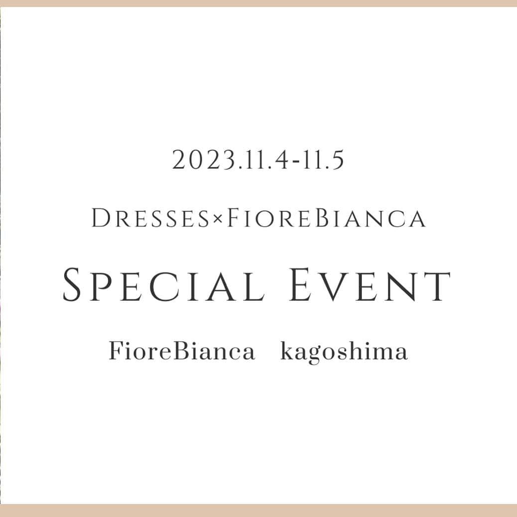 Dresses (ドレッシーズ)のインスタグラム：「FioreBianca×Dressesブライダルカウンタースペシャルコラボイベント  ブライダルカウンターDressesとの2日間限定特別フェアを開催いたします。  式場をご検討されている方も、式場がお決まりの方で衣裳をお探しの方にもお得な特別衣裳特典＆フォト撮影もプレゼントさせていただきます。   ◆日程：11/4（土)〜11/5（日） ◆開催場所：FioreBianca鹿児島 ◆イベント内容 ①衣装特典 ②ドレス試着 ③炭酸パック(田中みな実さんご愛用)プレゼント ④〈美眉〉アイブロウスタイリングワックスプレゼント  ◆対象のお客様 ①これから結婚式場を探し始める方 ②衣裳のみ持ち込みを検討されている方 （FioreBianca提携外の式場のお客様限定とさせて頂きます）   詳細はプロフィール欄よりHPブログページをご覧ください。  ご予約はブログページ内の専用フォームもしくはInstagramのDMよりご連絡くださいませ🕊   ※ご案内は完全ご予約制となります為、ぜひお早めのご予約をおすすめ致します。  #フィオーレビアンカ #ブライダルカウンター #ドレッシーズ #ブライダルカウンター #結婚式場探し #式場探し #結婚式場見学 #式場見学 #式場紹介 #結婚式場紹介 #式場紹介 #結婚式準備レポ #結婚式準備レポ #鹿児島花嫁」