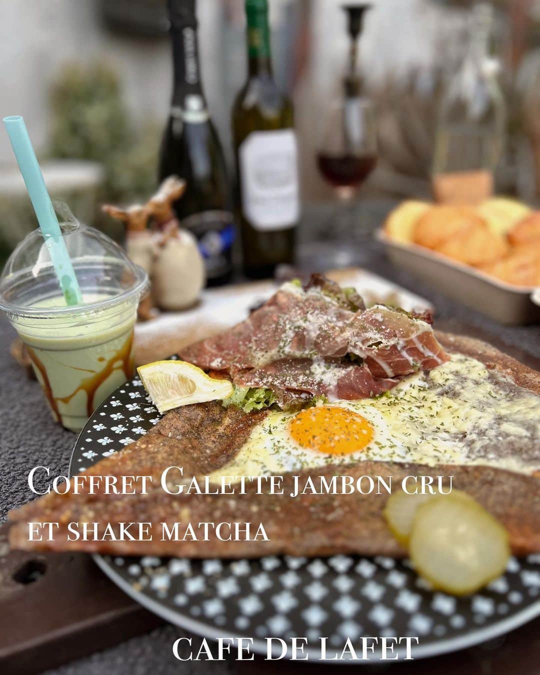 cafe.de.lafet&mon.magasinのインスタグラム：「bonjour  本日もランチタイムご来店頂き 誠に有難う御座いました。  明日もどうぞ宜しくお願い致します🧸  #カフェランチ  #ガレット  #ブルターニュの郷土料理」