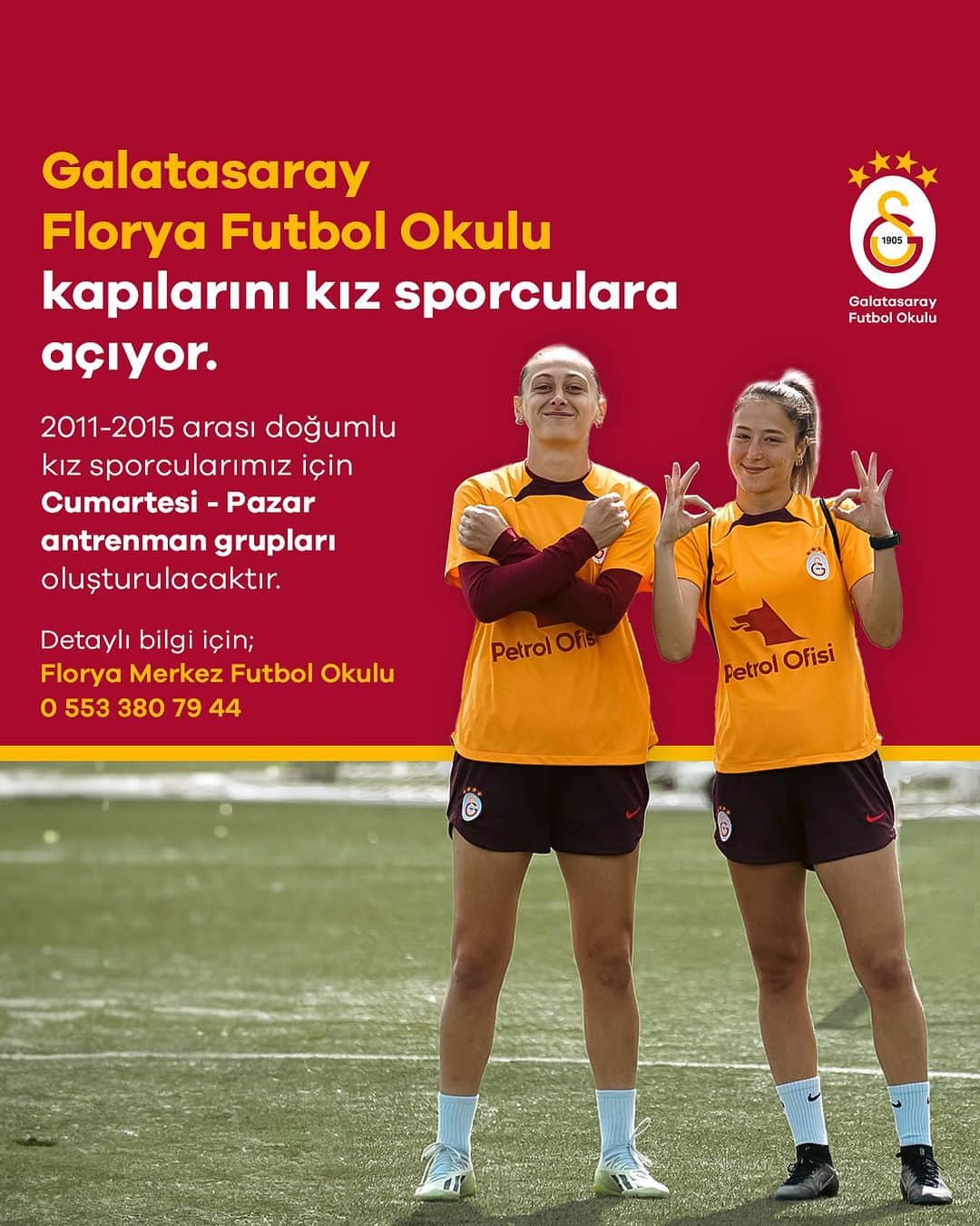 ガラタサライSKさんのインスタグラム写真 - (ガラタサライSKInstagram)「Galatasaray Florya Futbol Okulu, kız sporcularımız için kapılarını açıyor! 💛❤️」10月19日 16時24分 - galatasaray
