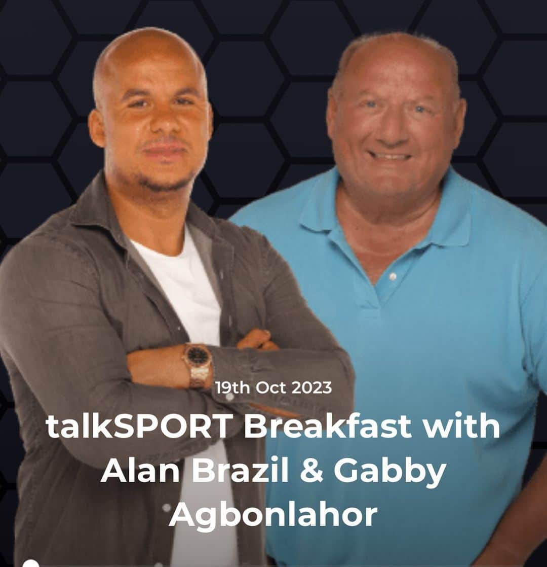 ガブリエル・アグボンラホールのインスタグラム：「Appreciate all the love for the breakfast show! This mornings show was one of the funniest I’ve done! Thursdays seem to be alot of people’s favourite! We will continue to try make u all laugh and brighten up you’re morning!  GRAZIE 🤌🏽」