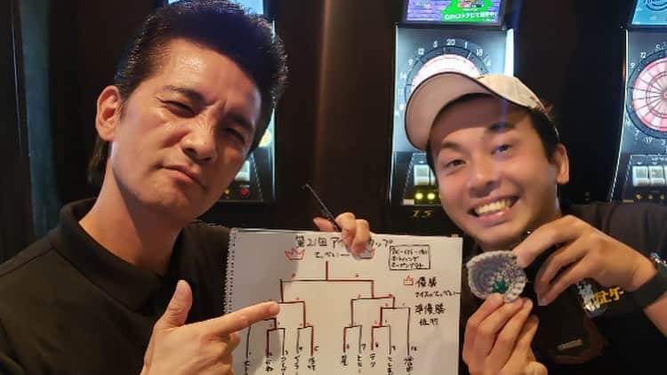 てっぺいさんのインスタグラム写真 - (てっぺいInstagram)「よしもとダーツ部 第21回アイパー杯 まさかのついに優勝！！ 自分をお祝いしなきゃなりません！」10月19日 20時49分 - nice_teppee